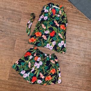 Victoria's Secret silk pajama lingerie shortie set